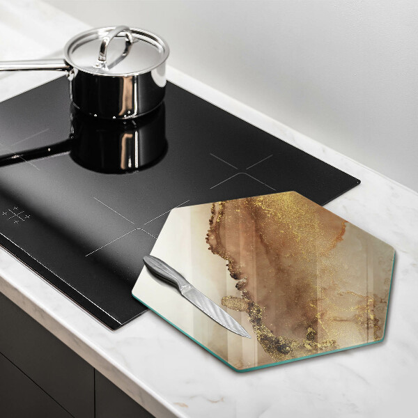 Glas Ceranfeldabdeckung Goldabstraktion