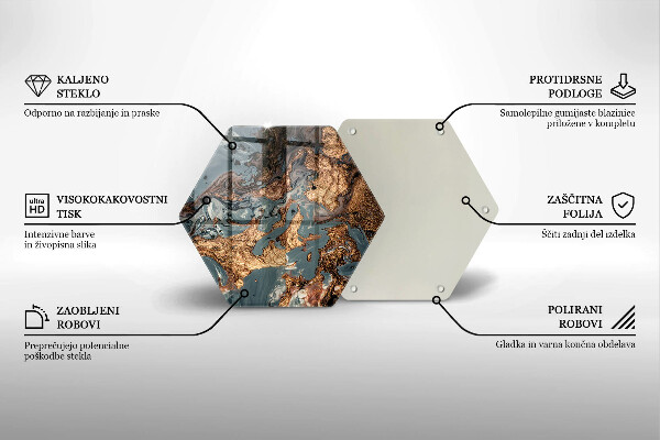 Glas Herdabdeckplatte Goldene Felsstruktur