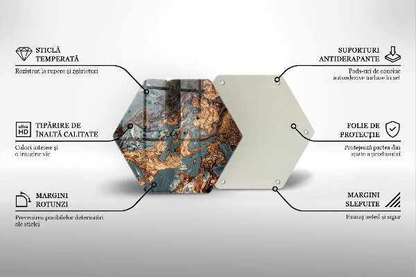 Glas Herdabdeckplatte Goldene Felsstruktur