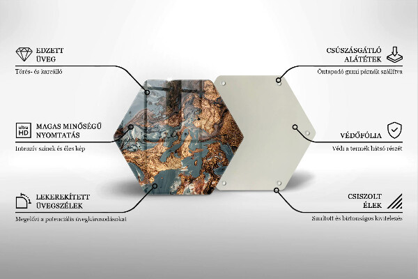 Glas Herdabdeckplatte Goldene Felsstruktur