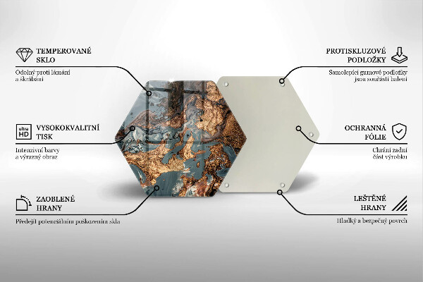Glas Herdabdeckplatte Goldene Felsstruktur