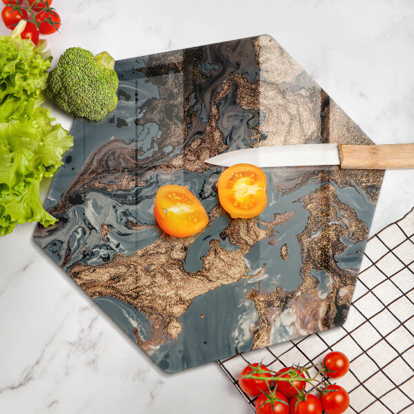 Glas Herdabdeckplatte Goldene Felsstruktur