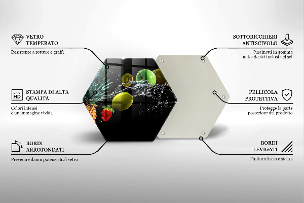 Glas Ceranfeldabdeckung Spritzschutz Früchte im Wasser