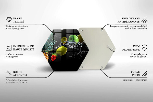Glas Ceranfeldabdeckung Spritzschutz Früchte im Wasser