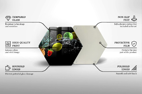 Glas Ceranfeldabdeckung Spritzschutz Früchte im Wasser