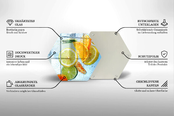 Glas Herdabdeckplatte Saftiges Zitruswasser