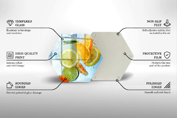 Glas Herdabdeckplatte Saftiges Zitruswasser