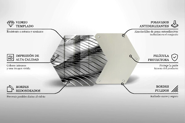 Glas Herdabdeckplatte 3D-Metallstruktur
