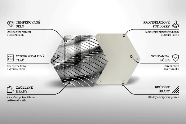 Glas Herdabdeckplatte 3D-Metallstruktur