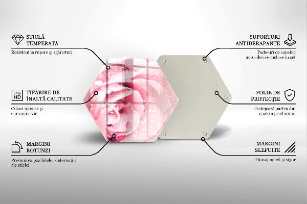 Glas Ceranfeldabdeckung Tautropfen und Rosenblüte