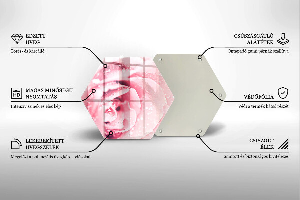 Glas Ceranfeldabdeckung Tautropfen und Rosenblüte