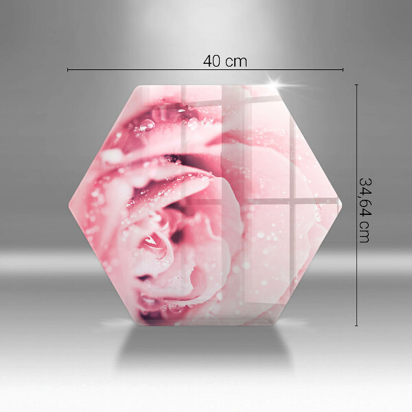 Glas Ceranfeldabdeckung Tautropfen und Rosenblüte