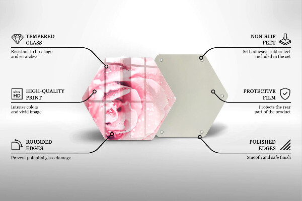 Glas Ceranfeldabdeckung Tautropfen und Rosenblüte