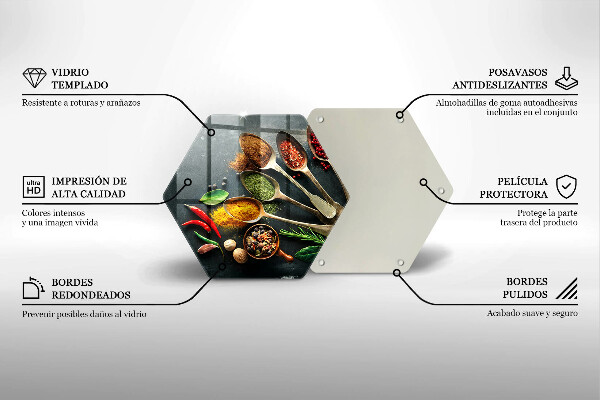 Glas Ceranfeldabdeckung Küchenlöffel mit Gewürzen