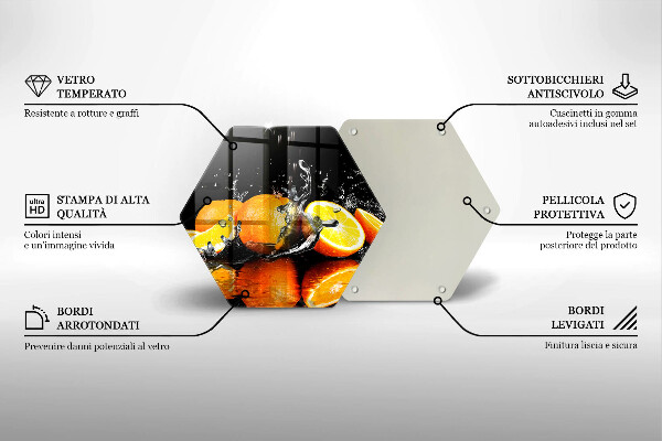 Glas Ceranfeldabdeckung Saftige Orangenfrucht
