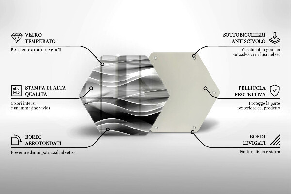 Glas Herdabdeckplatte Abstraktion sanfte Linien