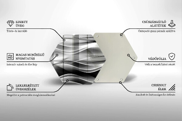 Glas Herdabdeckplatte Abstraktion sanfte Linien