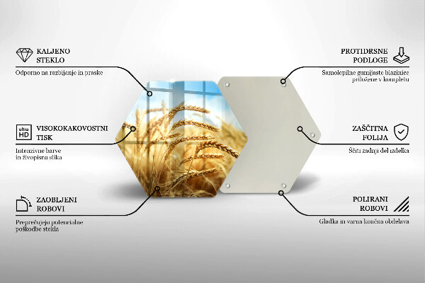 Glas Herdabdeckplatte Getreideähren auf dem Feld