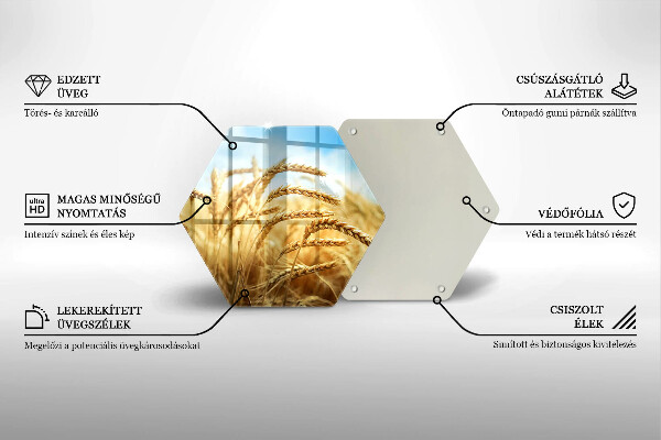 Glas Herdabdeckplatte Getreideähren auf dem Feld
