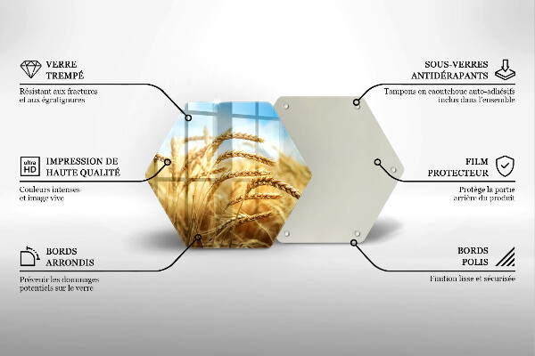 Glas Herdabdeckplatte Getreideähren auf dem Feld