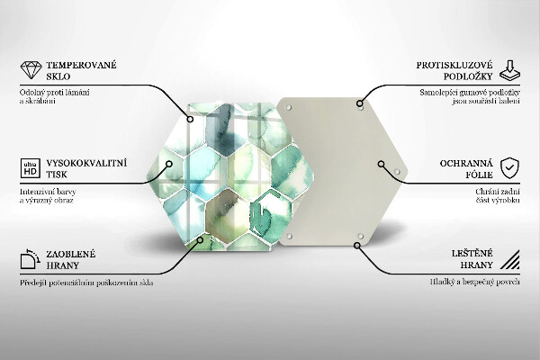 Glas Herdabdeckplatte Aquarell-Sechsecke