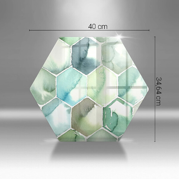 Glas Herdabdeckplatte Aquarell-Sechsecke