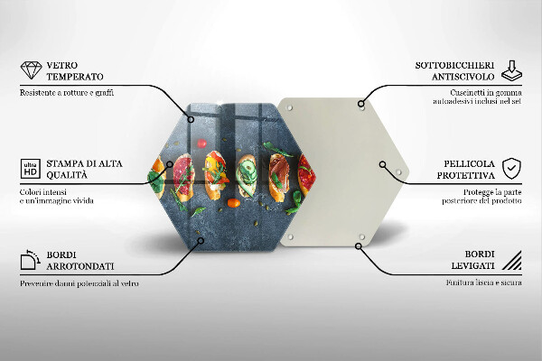 Glas Herdabdeckplatte Bunte Sandwiches