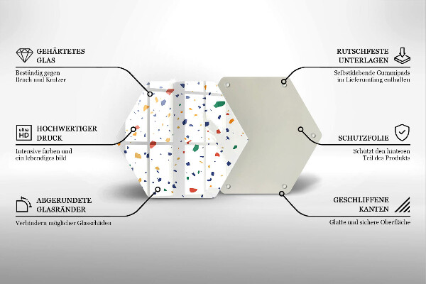 Glas Herdabdeckplatte Buntes Steingut
