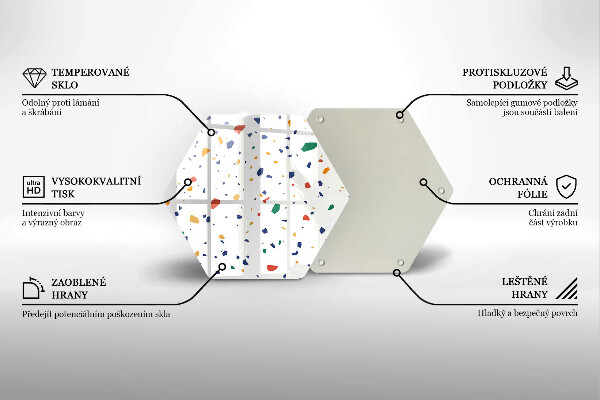 Glas Herdabdeckplatte Buntes Steingut
