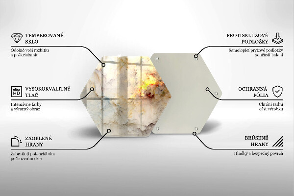 Glas Herdabdeckplatte Marmorstruktur mit Gold