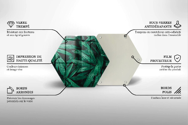 Glas Herdabdeckplatte Pflanzenblätter