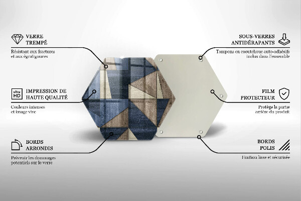 Glas Herdabdeckplatte Geometrische Abstraktion