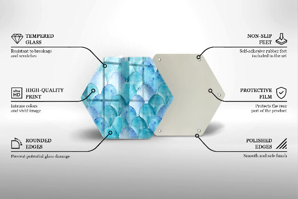 Glas Herdabdeckplatte Aquarellskalen
