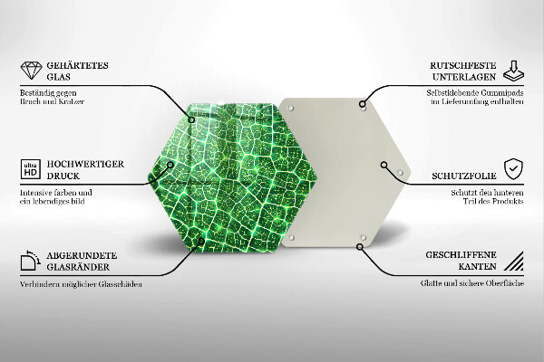 Glas Herdabdeckplatte Blattstruktur