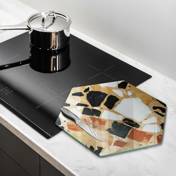 Glas Herdabdeckplatte Dekorativer Steinteller