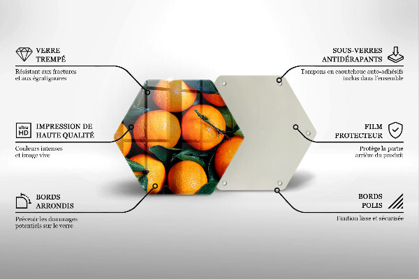 Glas Herdabdeckplatte Orangenfrucht
