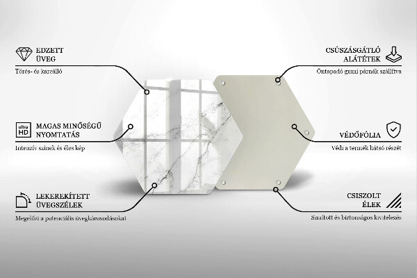 Glas Herdabdeckplatte Elegante Marmorstruktur