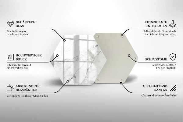 Glas Herdabdeckplatte Elegante Marmorstruktur