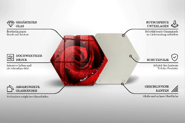 Glas Herdabdeckplatte Rosenblütenblätter