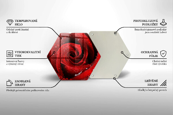 Glas Herdabdeckplatte Rosenblütenblätter