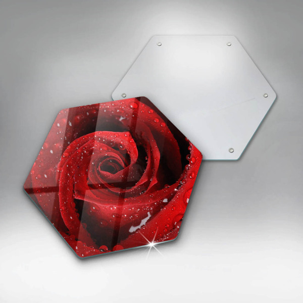 Glas Herdabdeckplatte Rosenblütenblätter