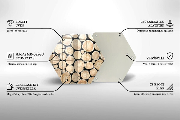 Glas Herdabdeckplatte Baumstämme aus Holz