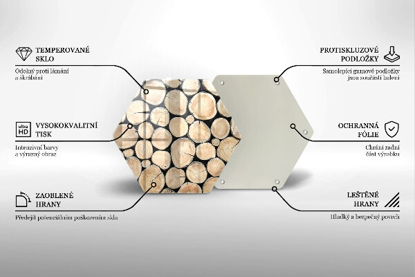 Glas Herdabdeckplatte Baumstämme aus Holz