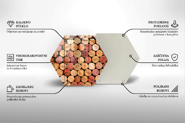 Glas Herdabdeckplatte Weinkorken-Muster
