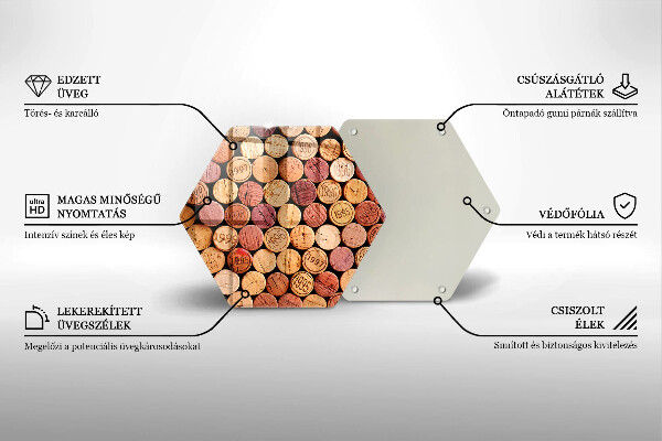 Glas Herdabdeckplatte Weinkorken-Muster