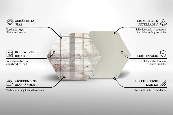 Glas Herdabdeckplatte Alte Holzbretter