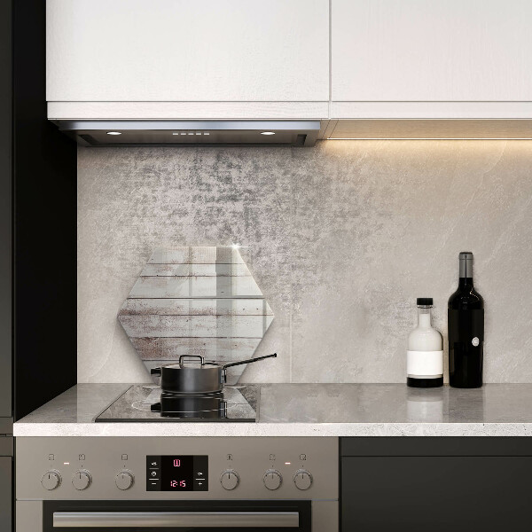 Glas Herdabdeckplatte Alte Holzbretter