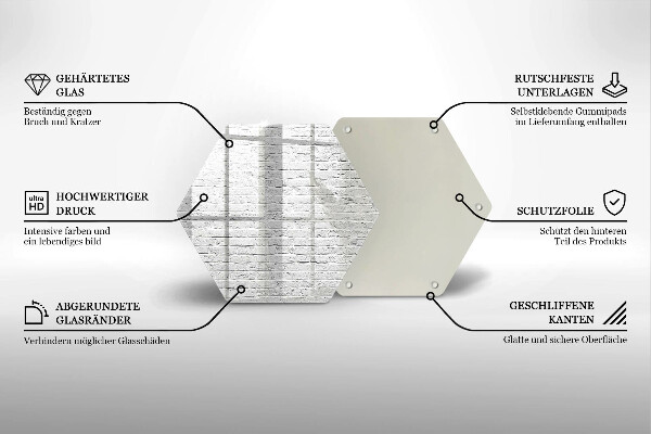 Glas Herdabdeckplatte Backsteinmauer