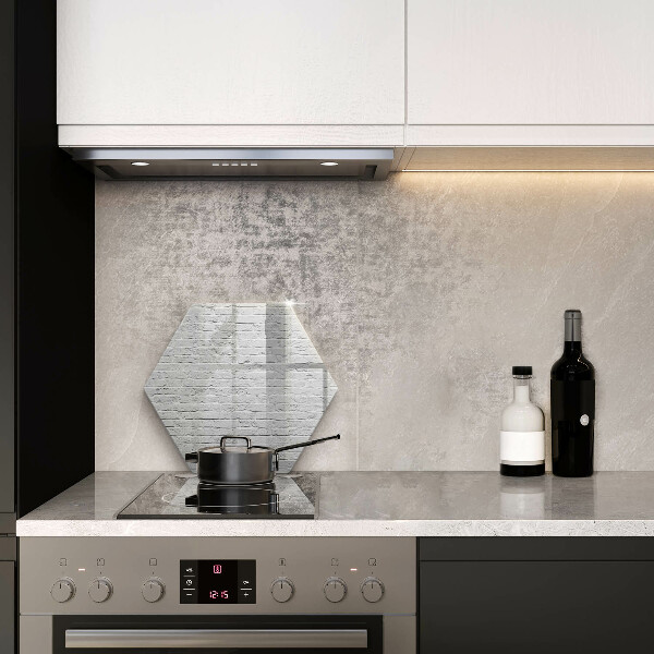 Glas Herdabdeckplatte Backsteinmauer