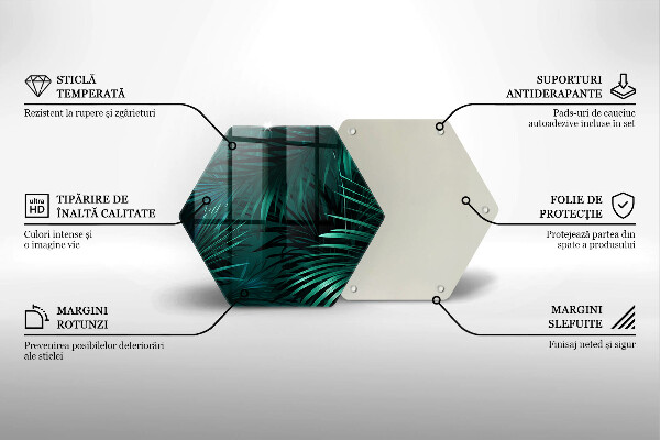 Glas Herdabdeckplatte Wilde Dschungelblätter